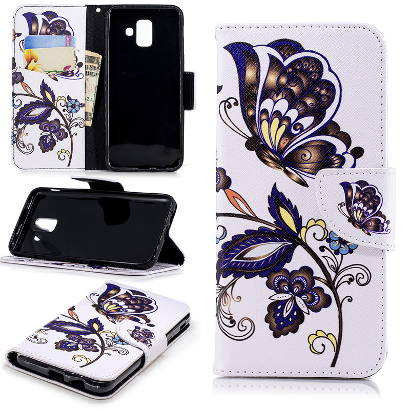 Case Samsung Galaxy A6 (2018) #เคสฝาพับแบบกระเป๋าสตางค์ Pattern Printing Wallet Leather