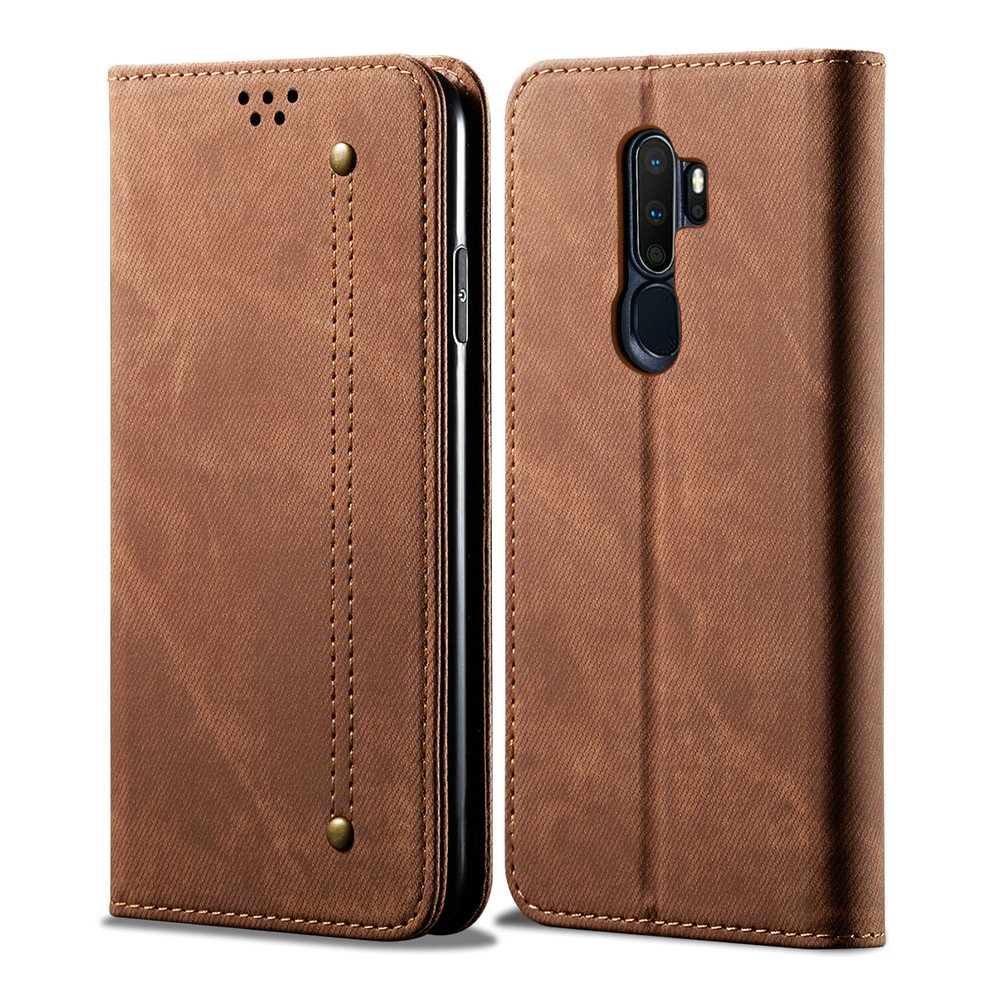 Case OPPO A9 (2020) / OPPO A5 (2020) #เคสฝาพับสไตล์ย้อนยุคผิวผ้ายีนส์แบบกระเป๋าสตางค์