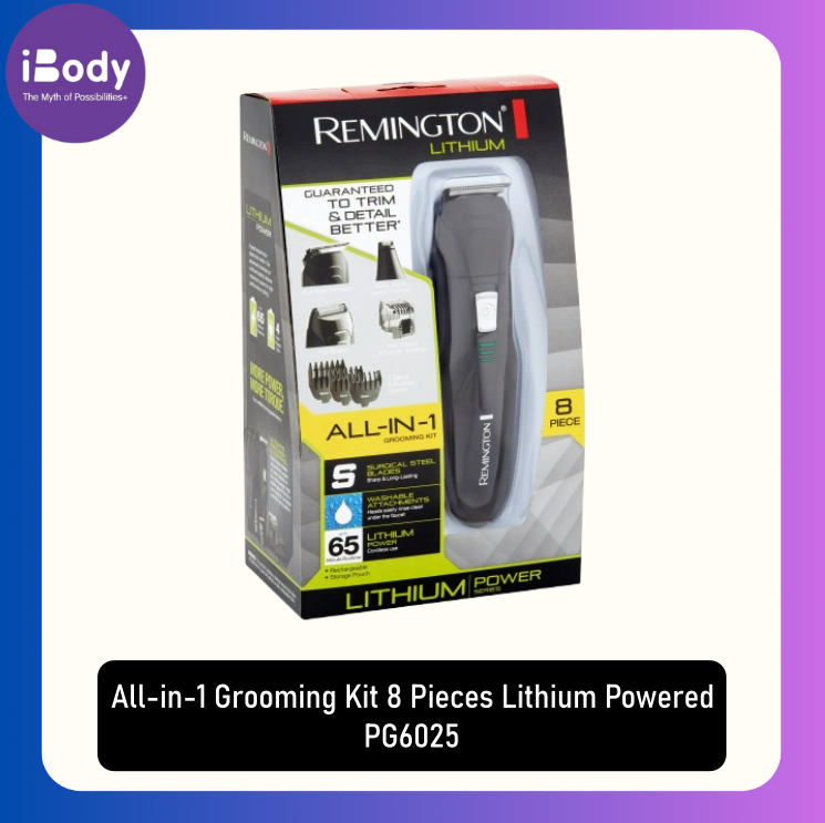 (Remington®) All-in-1 Grooming Kit 8 Pieces #PG6025 All-in-1 Lithium Powered Grooming Kit, Beard Trimmer เครื่องโกนหนวด เครา แบบไร้สาย