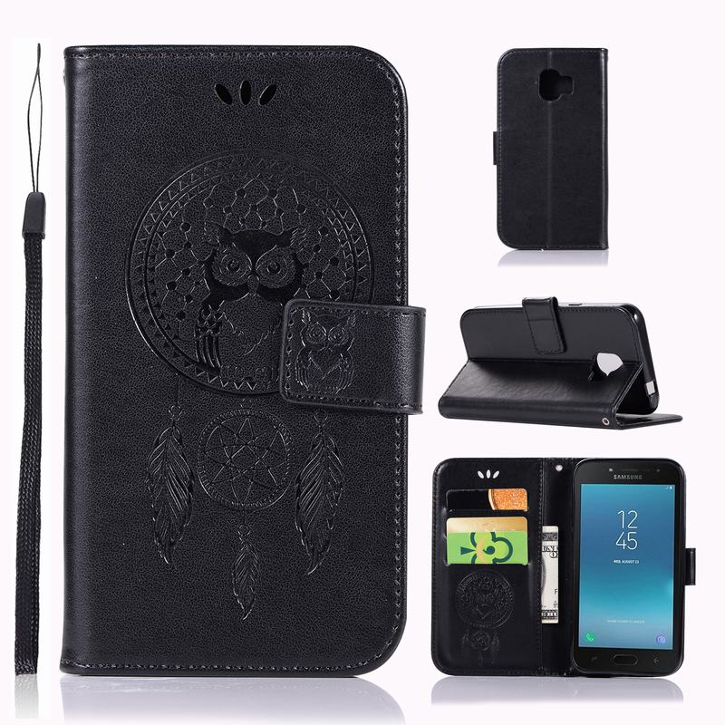 Case Samsung Galaxy J2 Pro 2018 #เคสฝาพับแบบกระเป๋าสตางค์ฝาพับหนัง PU ลายนกฮูก Dream Catcher Owl