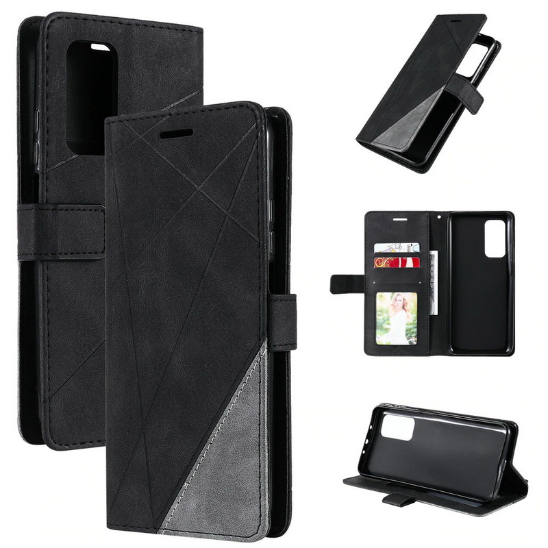 Case Xiaomi Mi 10T Pro #เคสฝาพับหนัง PU มีช่องเสียบบัตรอื่นๆในตัว Geometric Pattern Leather Card Holder Protective