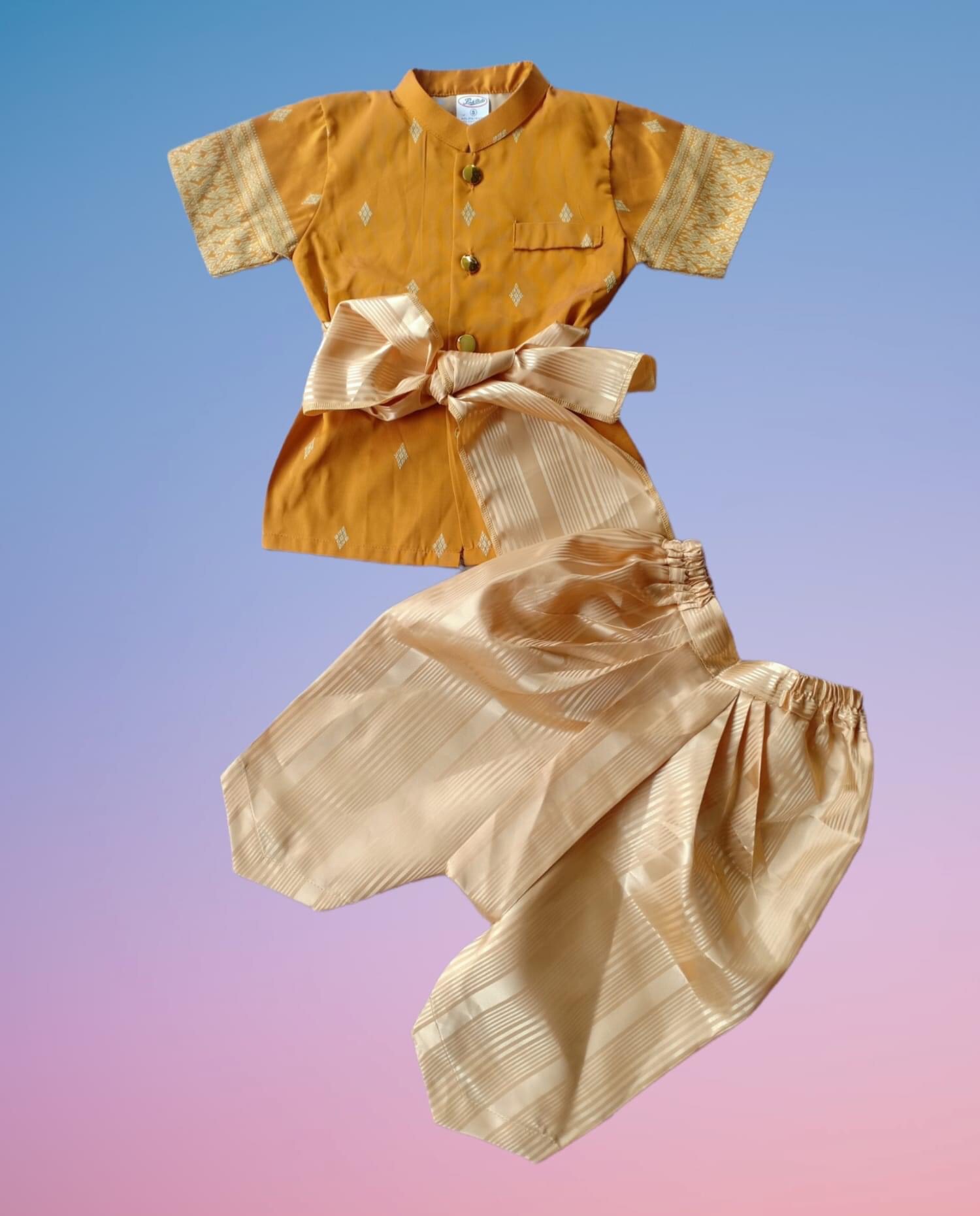 ชุดไทยเด็กชาย ชุดพี่หมื่น ครบเซตเสื้อโจงผ้าคาด