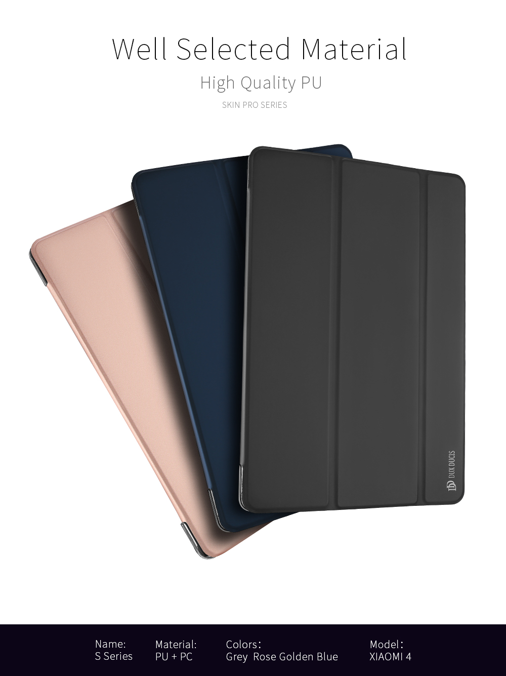 Case Xiaomi Mi Pad 4 8นิ้ว #เคสฝาพับหนัง PU แบบ 3 พับ DUX DUCIS Skin Pro Series Tri-fold Stand Smart Leather