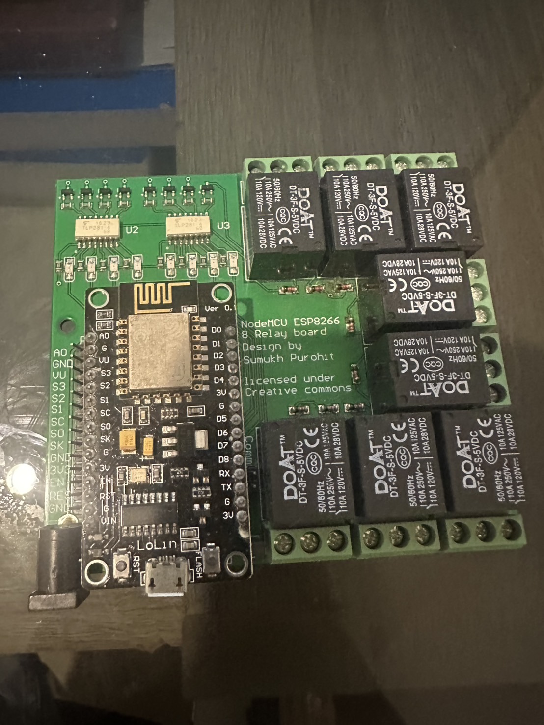 NodeMCU 8-channel relay board