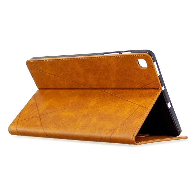 เคส Samsung Galaxy Tab S6 Lite 10.4 SM-P610 P615 P617 #เคสฝาพับหนัง PU มีช่องเสียบ ID บัตรอื่นๆในตัว Geometric Pattern Leather Card Holder Protective