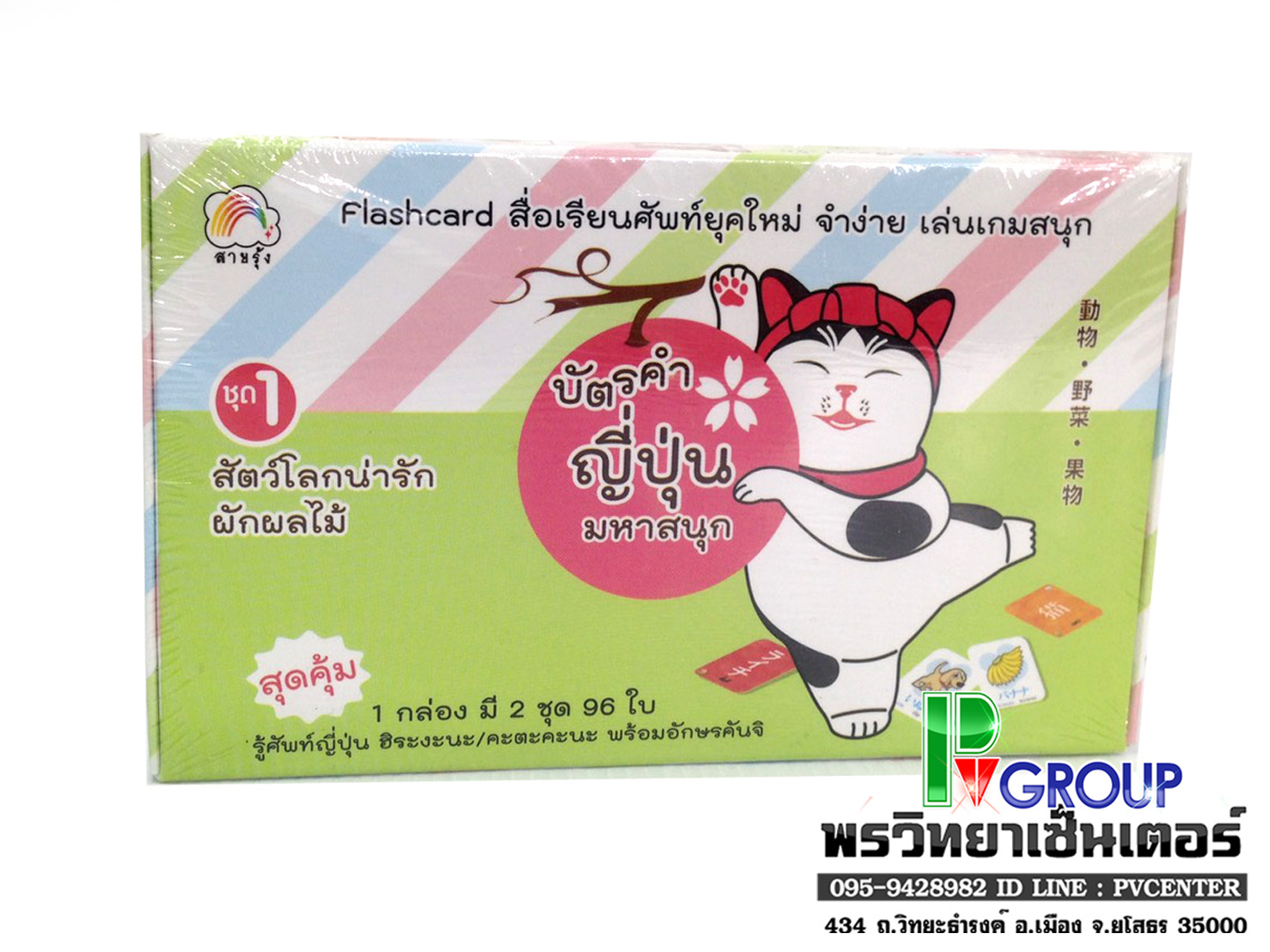 บัตรคำศัพท์ภาษาญี่ปุ่นมหาสนุก ชุด1 (สัตว์โลกน่ารัก,ผักผลไม้)