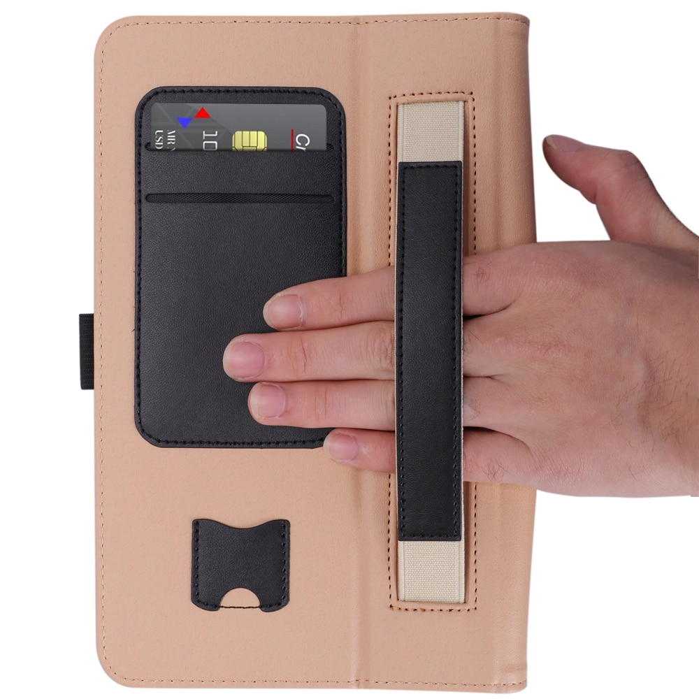 Case Huawei MediaPad M5 Lite 8 นิ้ว #เคสแบบฝาพับหนัง PU มีที่สวมนิ้วสำหรับ Leather Stand Card Holder Tablet Case with Elastic Band