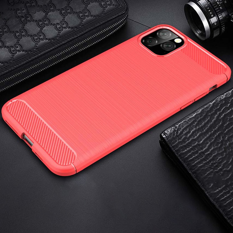 เคส iPhone 11 6.1 inch (2019) #เคสคาร์บอนไฟเบอร์ ผิวขัดแปรง Brushered TPU Back Case