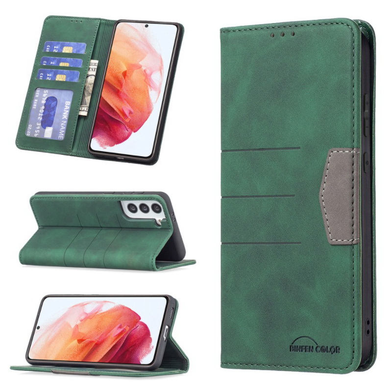 เคส Samsung Galaxy S22 5G #เคสฝาพับหนัง PU สไตล์กระเป๋าสตางค์พร้อมช่องใส่การ์ด Luxury Flip Stand Card Phone Leather Wallet Cover Casing