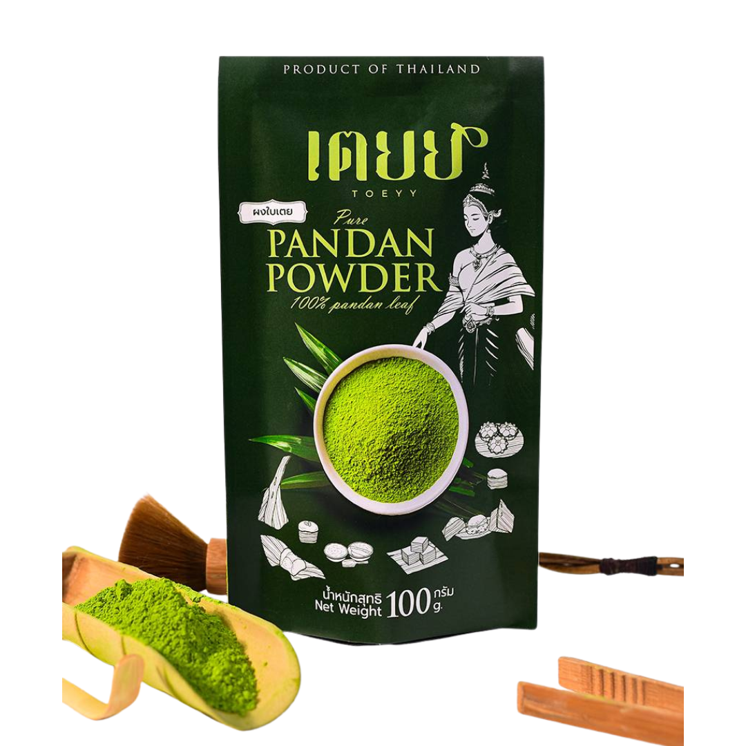 ผงใบเตยพรีเมียม แบรนด์ เตยย์ TOEYY PURE PANDAN POWDER 100g.