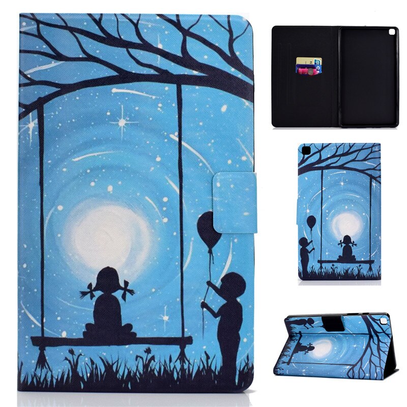 เคส Samsung Galaxy Tab S6 Lite 10.4 SM-P610 P615 P617 #เคสฝาพับพิมพ์ลายหนัง PU พร้อมที่เก็บการ์ด Pattern Printing PU Leather Tablet Stand Case with Card Storage