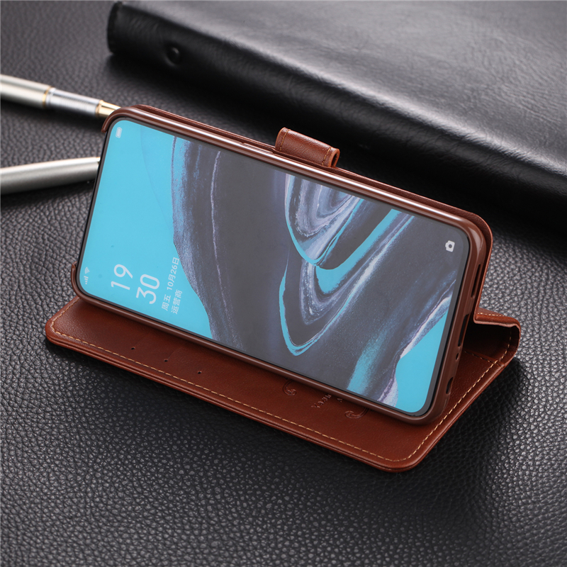 Case OPPO Reno 2 #เคสฝาพับหนัง PU มีช่องใส่บัตร AZNS Wallet Leather Stand Phone Cover