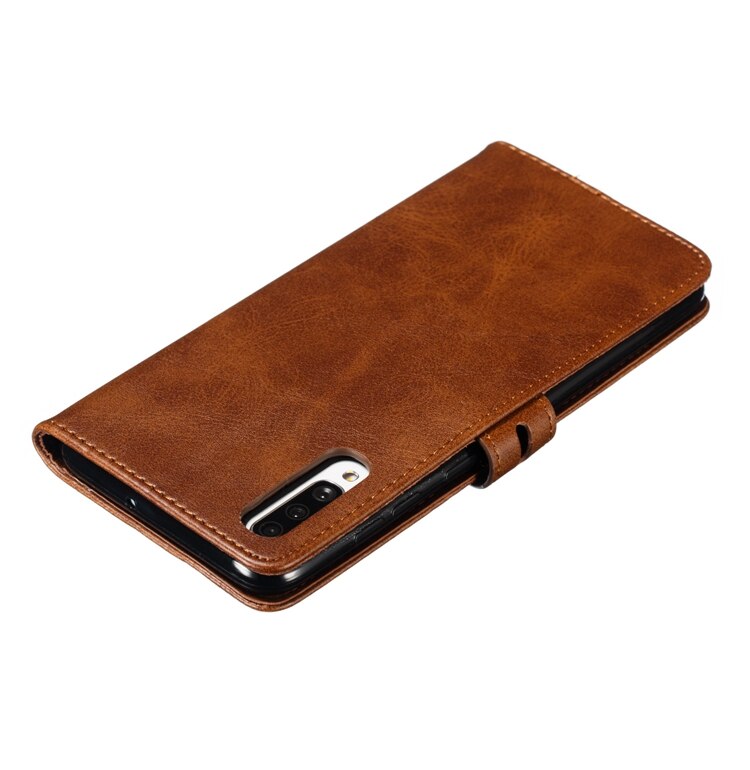 Case Samsung Galaxy A70 #เคสฝาพับหนัง PU ลายแมว Imprinted Cat Pattern Leather Wallet