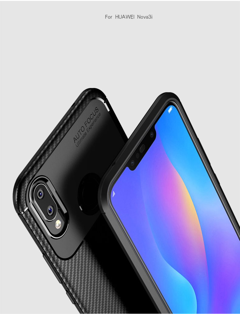 เคส Huawei nova 3 #เคสฝาหลังนิ่ม Beetle ซีรีส์คาร์บอนไฟเบอร์ TPU