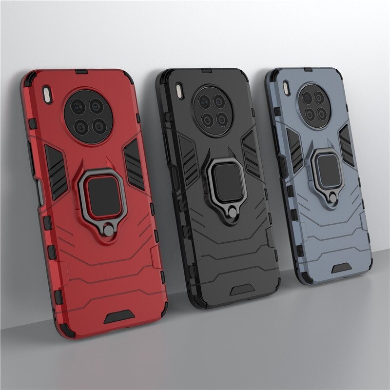 Case Huawei Nova 8i#เคสฝาหลังพลาสติกแข็ง +TPU Hybrid Case มีแหวนสวมนิ้วโลหะ