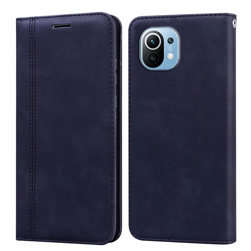 เคส Xiaomi Mi 11 #เคสฝาพับแบบกระเป๋าสตางค์ Magnetic Flip Wallet Bracket Leather Lattice TPU Phone Case