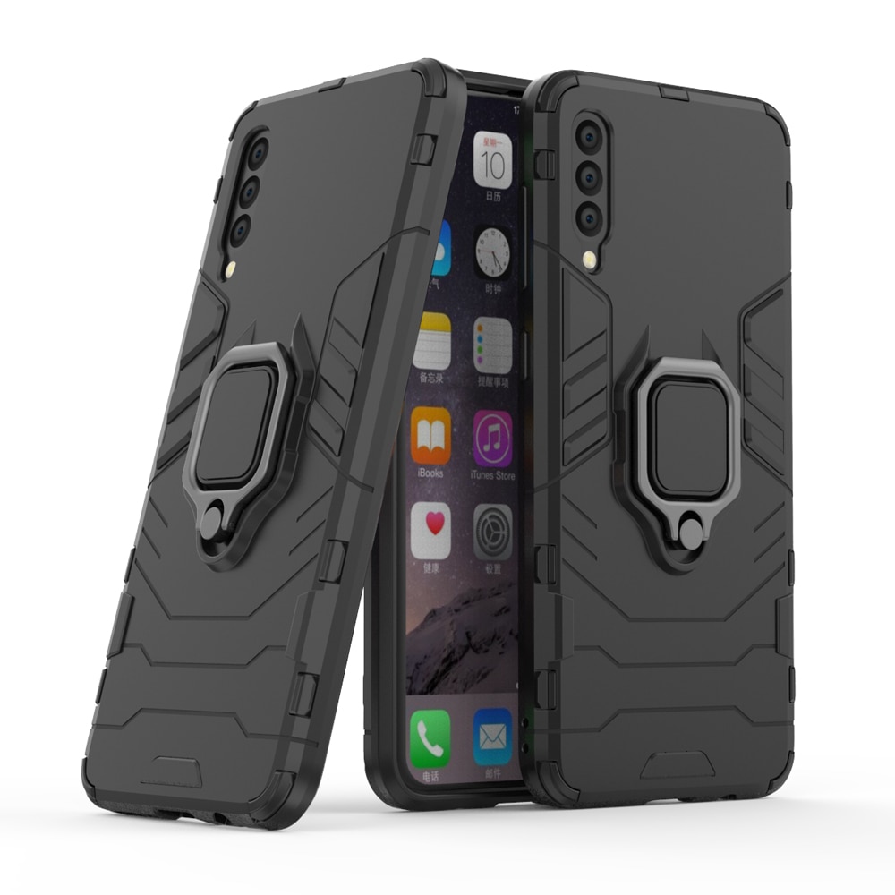 Case Samsung Galaxy A70 #เคสฝาหลังพลาสติกแข็ง +TPU Hybrid Case มีแหวนสวมนิ้วโลหะ