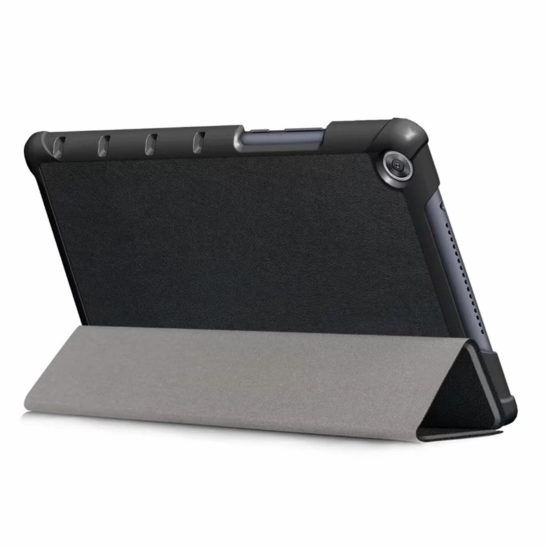 เคส Huawei MediaPad M5 Lite 8 #เคสฝาพับสามพับหนัง PU ผิวลิ้นจี่ Litchi Skin PU Leather Tri-fold Stand Tablet Cover