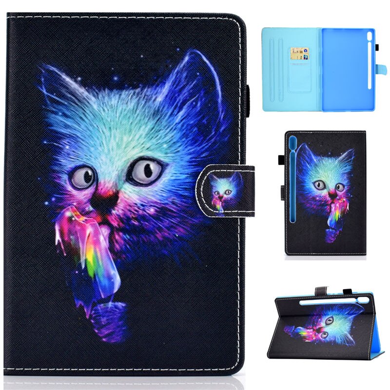 Case Samsung Galaxy Tab S7 SM-T870 SM-T875 #เคสฝาพับหนัง PU พิมพ์ลาย Pattern Printing Stand Leather