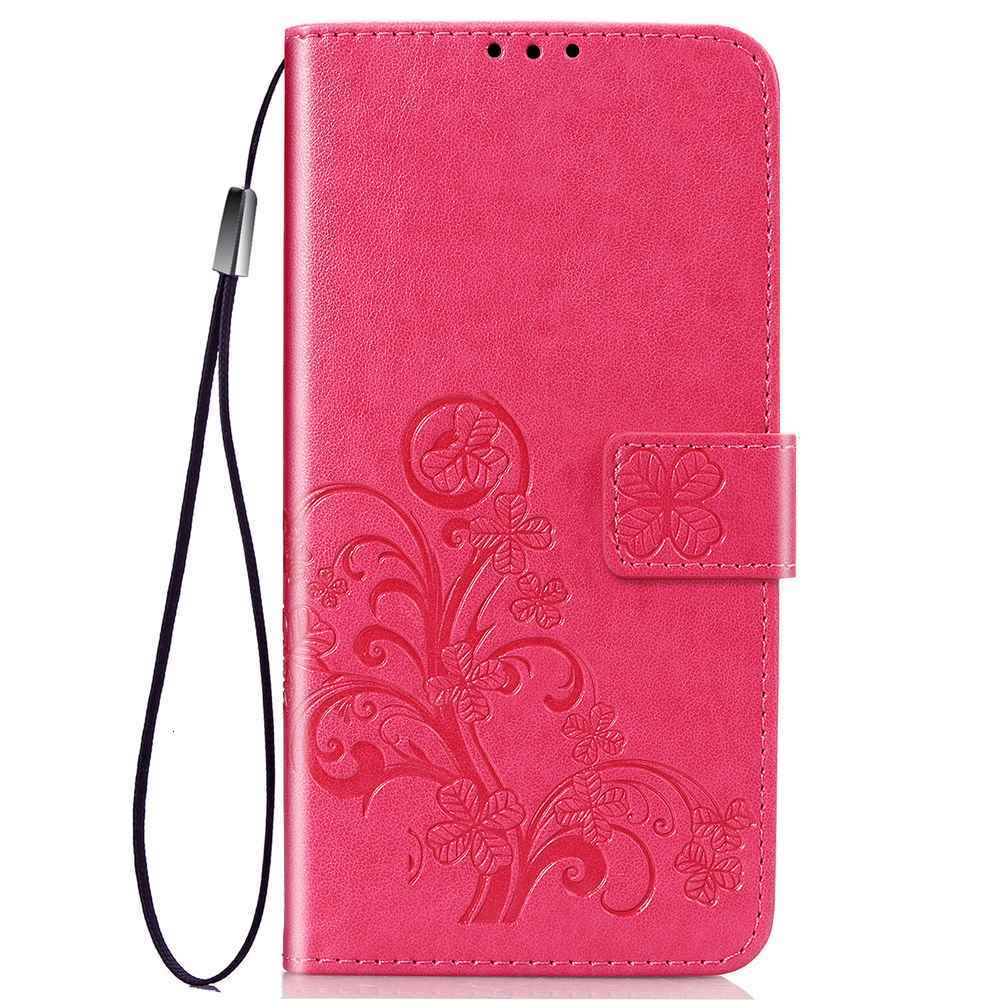 Case Oppo A7 / AX7 / AX5S / A5S #เคสฝาพับมีช่องใส่บัตร Imprint Clover Pattern Leather Wallet