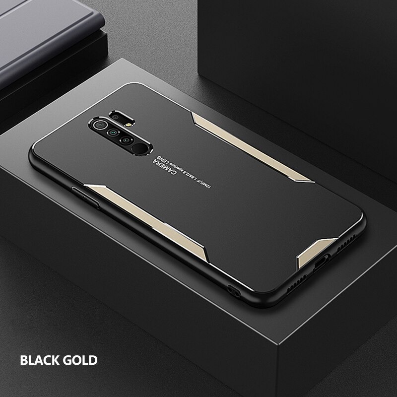 เคส Redmi 9 #เคสฝาหลังไฮบริด Metal +TPU Shockproof metal back plate Phone Back Cover