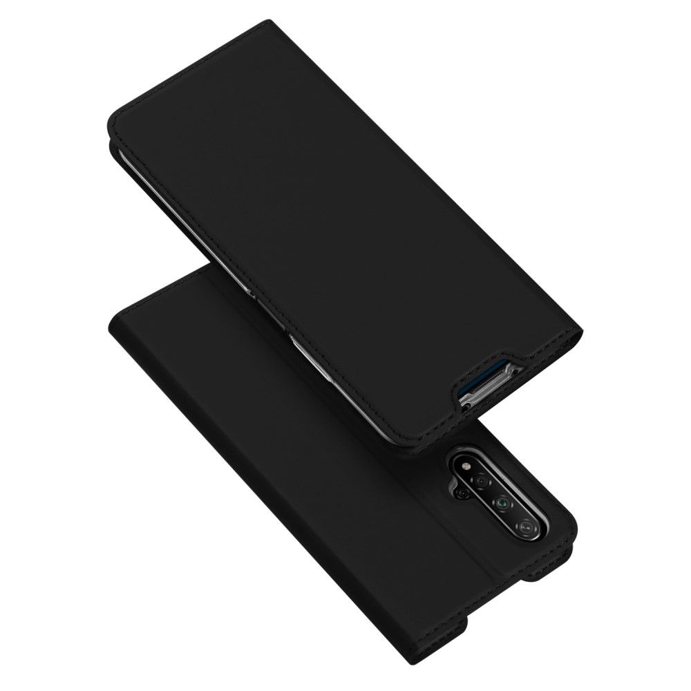 Case Huawei Nova 5T #เคสฝาพับหนัง PU DUX DUCIS Skin Pro Series Auto-absorbed PU Leather คุณภาพดี สีดำ (พร้อมส่ง)