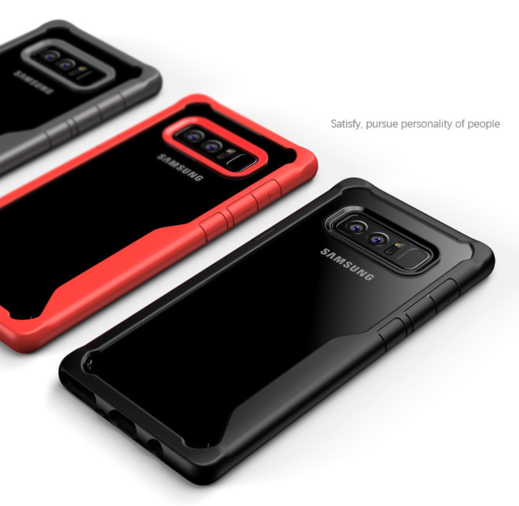 เคส Samsung Galaxy Note 8 SM-N950 #เคสฝาหลังใสขอบสีทึบ Drop-proof Hybrid PC and TPU