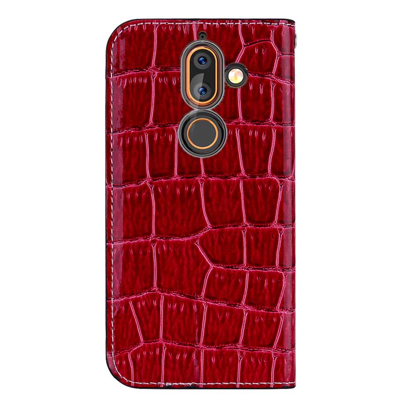 Case Nokia 7 plus #เคสฝาพับหนัง PU ลายหนังจระเข้ Crocodile Texture Glittery Sequins Splicing มีช่องใส่การ์ด