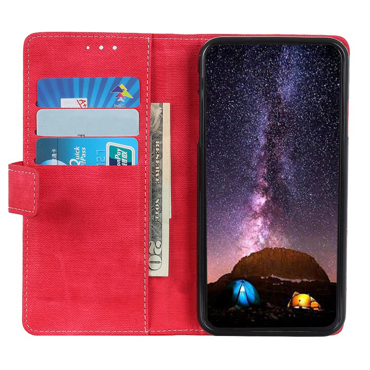 Case Samsung Galaxy A50 / A50s / A30s #เคสฝาพับหนัง PU ผิวยีนส์ผ้ากระเป๋าสตางค์ Jeans Cloth Wallet Stand Leather