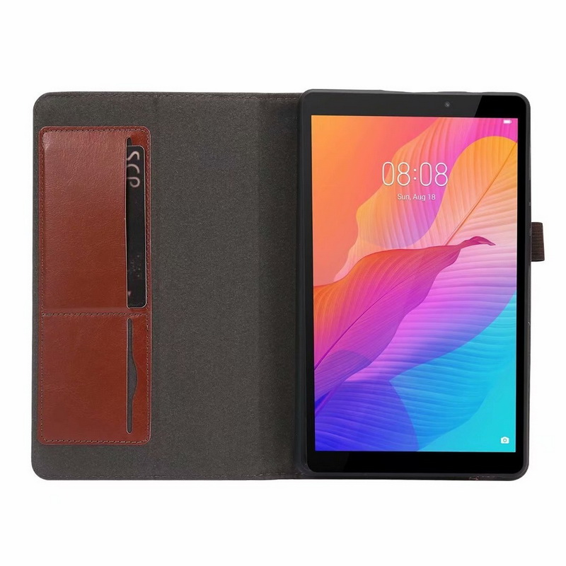 Case Huawei MatePad T8 8 นิ้ว #เคสฝาพับหนัง PU มีช่องเก็บบัตร Flip PU Leather soft cover stand holder