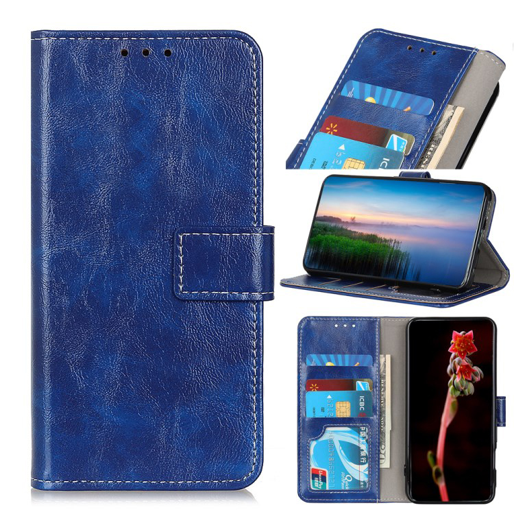 Case Samsung Galaxy A51 #เคสฝาพับหนัง PU ผิวหนังม้า Retro Crazy Horse PU Leather