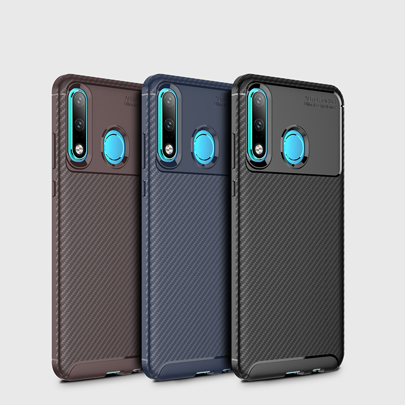 เคส Huawei Y7p #เคสฝาหลังนิ่ม Carbon Fiber Drop Resistant TPU