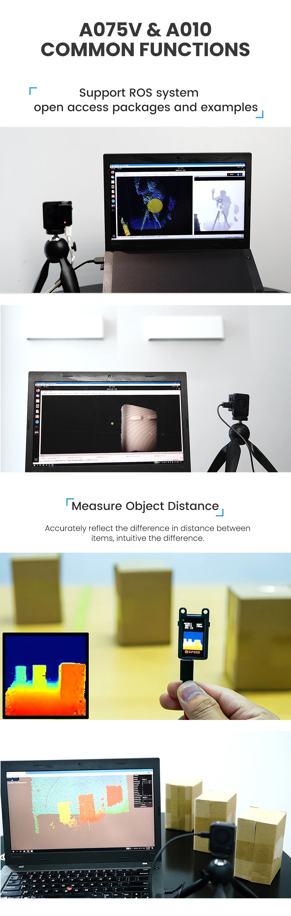 กล้อง MCU & ROS Sipeed maixsense A010/A075V ToF 3D depth vision MS-A010 Lite Suit