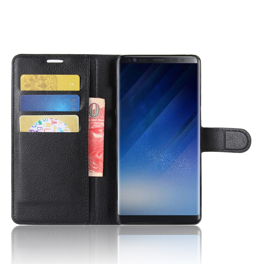 เคส Samsung Galaxy Note 8 #เคสสไตล์กระเป๋าสตางค์หนัง PU ผิวลิ้นจี่สีสันสดใส