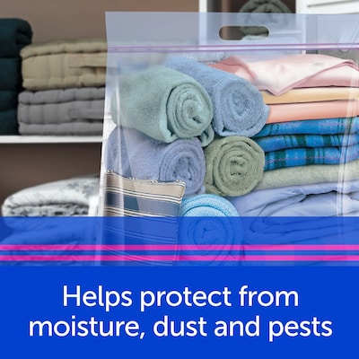 Ziploc® Big Bags Stand & Fill Expandable Bottom ถุงจัดเก็บอุปกรณ์ เก็บเสื้อผ้า ผ้าห่ม