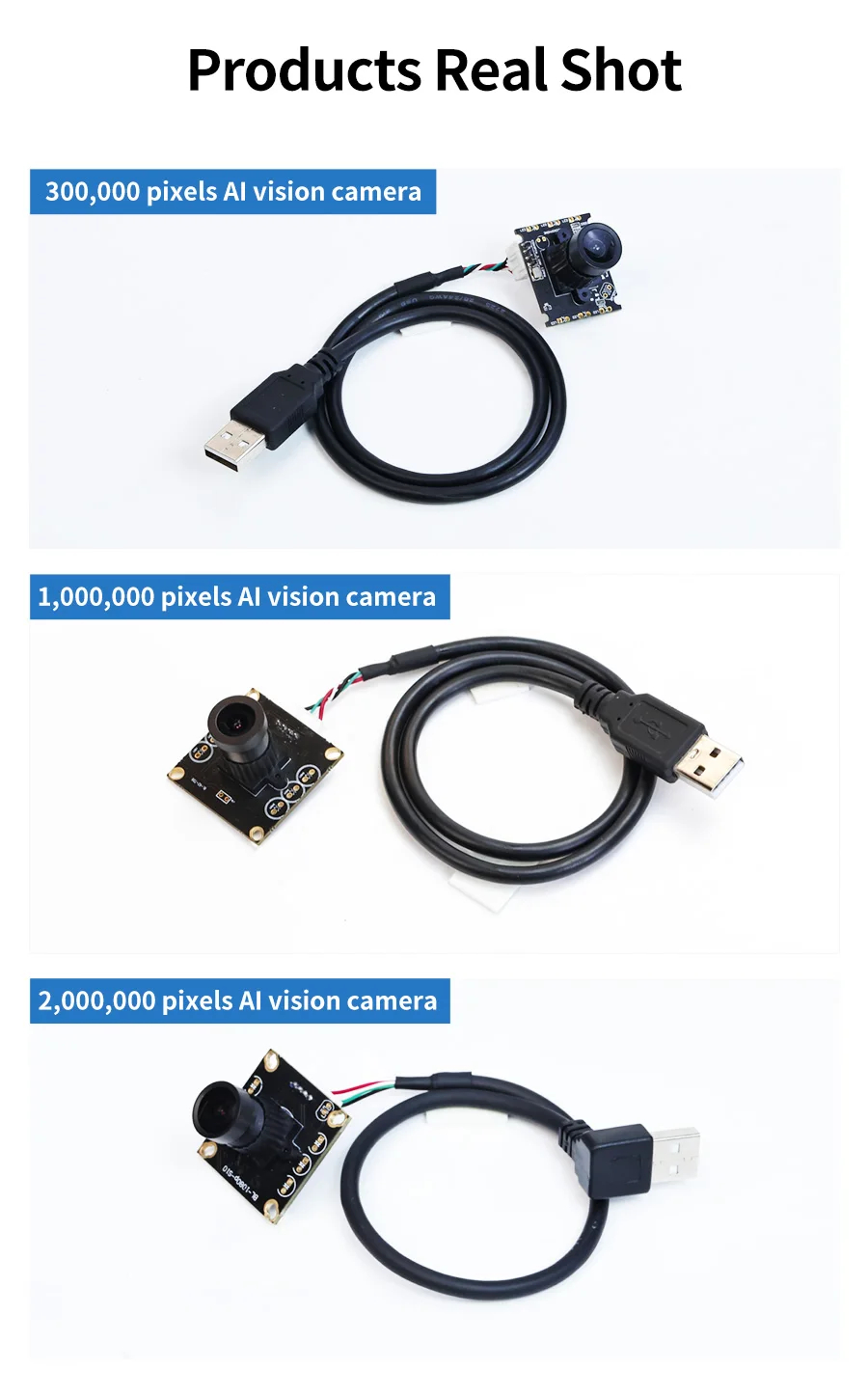 กล้องตรวจจับAI USB Drive-Free AI Vision Camera Module Wide Angle Mini Board Pixel Accessories