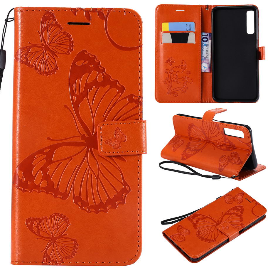 Case Samsung Galaxy A7 (2018) A750 #เคสฝาพับหนัง PU Imprint Butterflies Pattern ลายน่ารักๆ