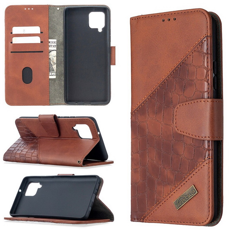 Case Samsung Galaxy A42 5G #เคสฝาพับหนัง PU ลายนูนมีช่องเสียบบัตร Luxury Crocodile Texture Wallet Emboss Leather Stand Phone Case