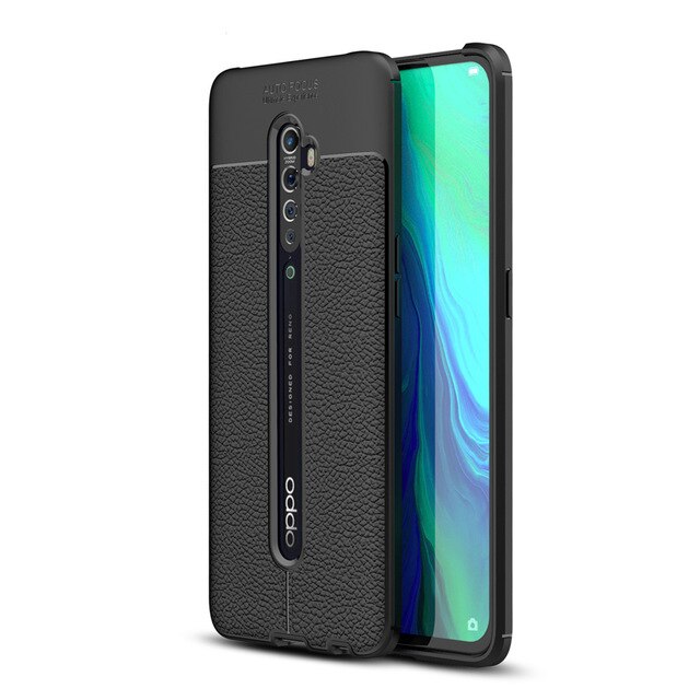 เคส OPPO Reno 2 #เคสฝาหลัง TPU ผิวลิ้นจี่ช่วยป้องกันลายนิ้วมือและกันลื่นได้ดี