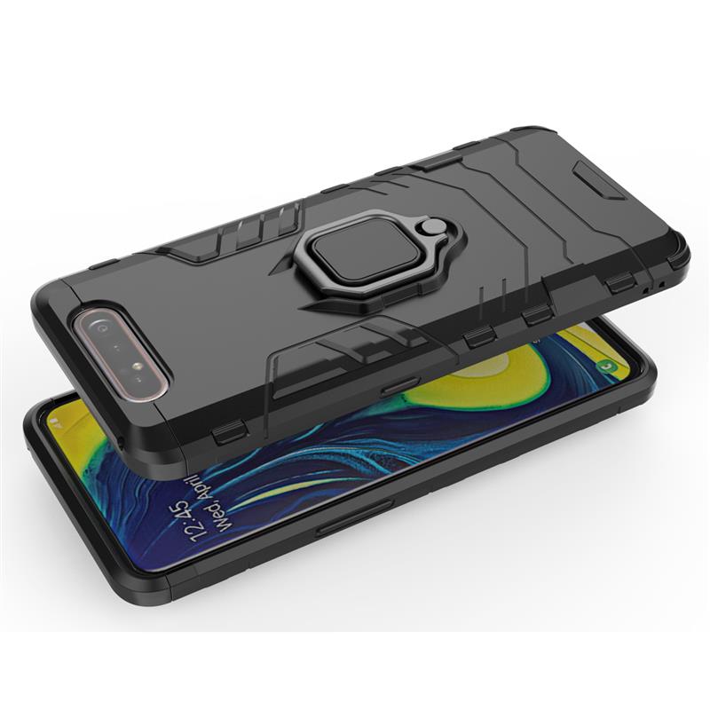 Case Samsung Galaxy A80 #เคสฝาหลังพลาสติกแข็ง +TPU Hybrid Case มีแหวนสวมนิ้วโลหะ