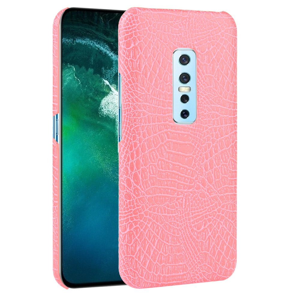 Case vivo V17 Pro #เคสฝาหลังพลาสติกแข็งเคลือบหนัง PU ลายผิวหนังจระเข้