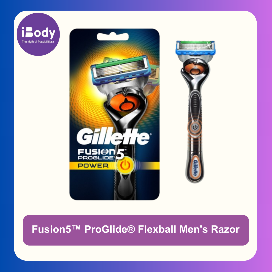 Gillette® Fusion5™ ProGlide® Flexball Men's Razor ชุดมีดโกนยิลเลตต์ ฟิวชั่นไฟ้ว์ โปรไกลด์เฟล็กซ์บอล 1 ด้าม+1 ใบมีด