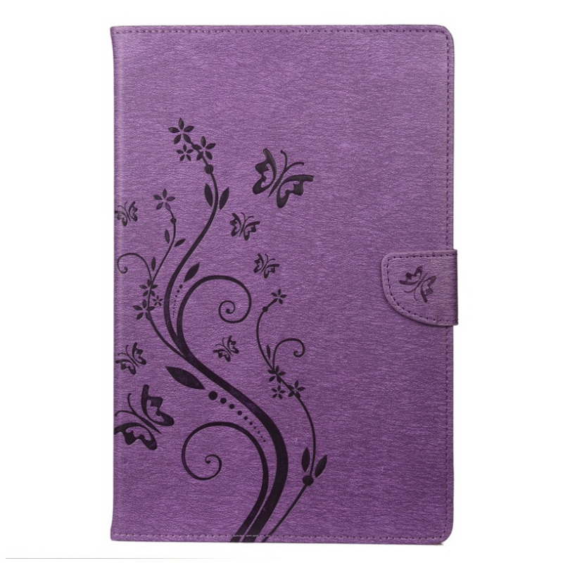 เคส Samsung Galaxy Tab A7 Lite 8.7" (T220,T225) #เคสฝาพับแบบกระเป๋าสตางค์ลายผีเสื้อลายดอกไม้