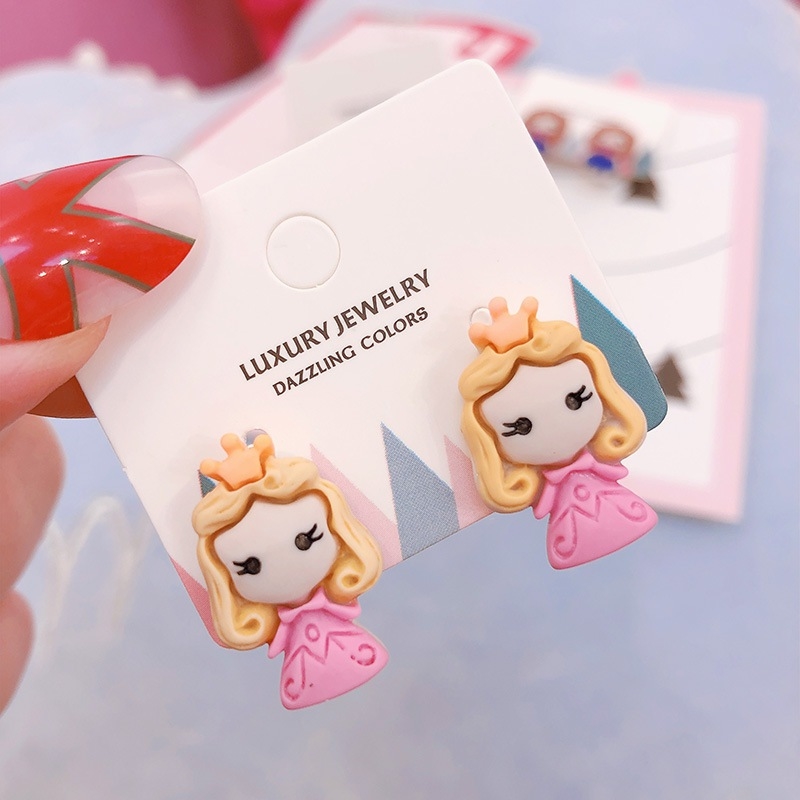 ต่างหูหนีบลายเจ้าหญิง set 5 คู่ 5 แบบ