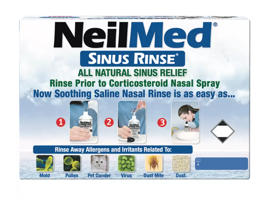 NeilMed® Sinus Rinse Kit 2 bottles, 1 Saline Spray and 250 Premixed Packets อุปกรณ์ล้างจมูก ไซ นัส ดูแลโพรงจมูก