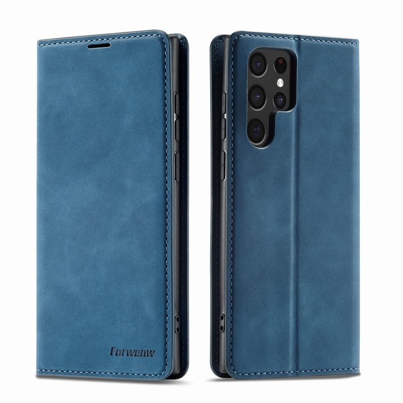 Case Samsung Galaxy S22 Ultra 5G #เคสฝาพับแบบกระเป๋าสตางค์ FORWENW Leather Wallet Case