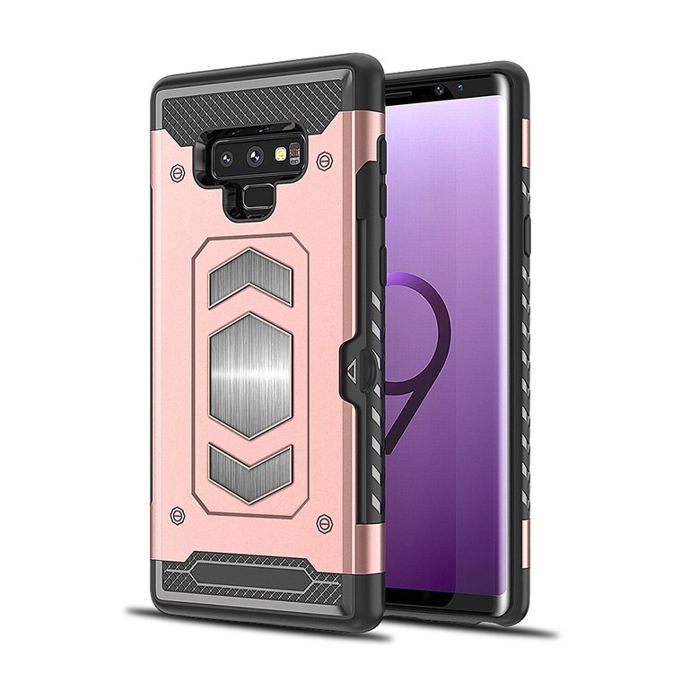 เคส Samsung Galaxy Note 9 #เคสฝาหลัง พลาสติก + TPU มีช่องเสียบการ์ด (Built-in Magnetic Holder Metal Sheet)