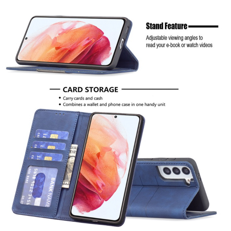 เคส Samsung Galaxy S22 5G #เคสฝาพับหนัง PU สไตล์กระเป๋าสตางค์พร้อมช่องใส่การ์ด Luxury Flip Stand Card Phone Leather Wallet Cover Casing