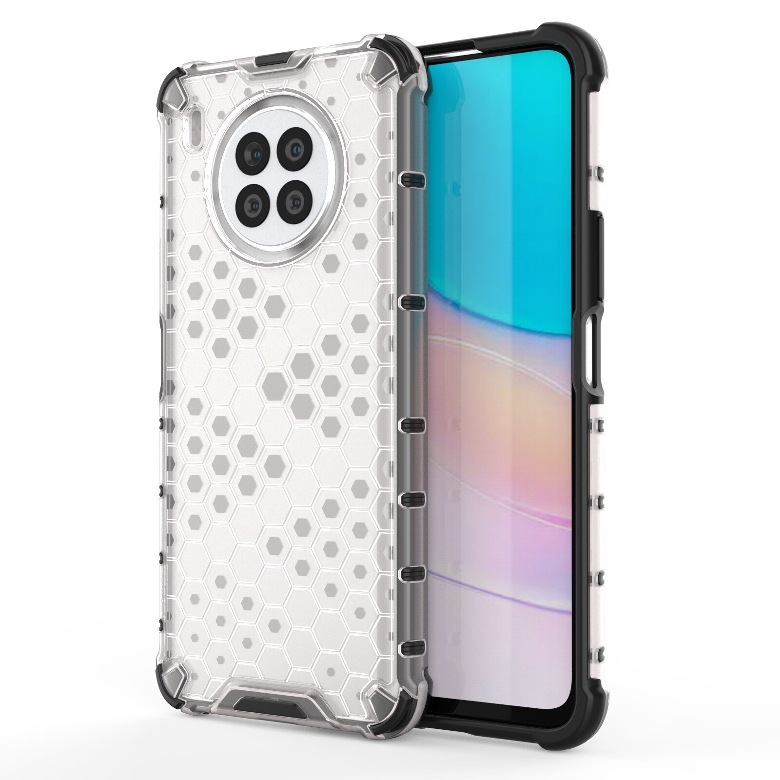 เคส Huawei Nova 8i #เคสฝาหลังกันกระแทก Honeycomb Shock Absorber TPU + PC + Silicone Hybrid