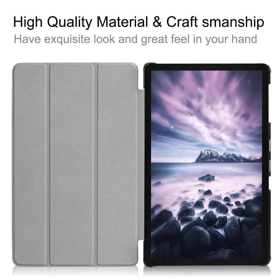 เคส Samsung Galaxy Tab A 10.5 นิ้ว (2018) T590 T595 #เคสฝาพับหนัง PU สามพับพิมพ์ลาย Pattern Printing Tri-fold Leather Smart Cover